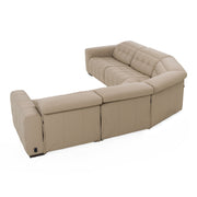 Carney - Modern Beige Leather Sectional Sofa + 3 Recliners — view 4