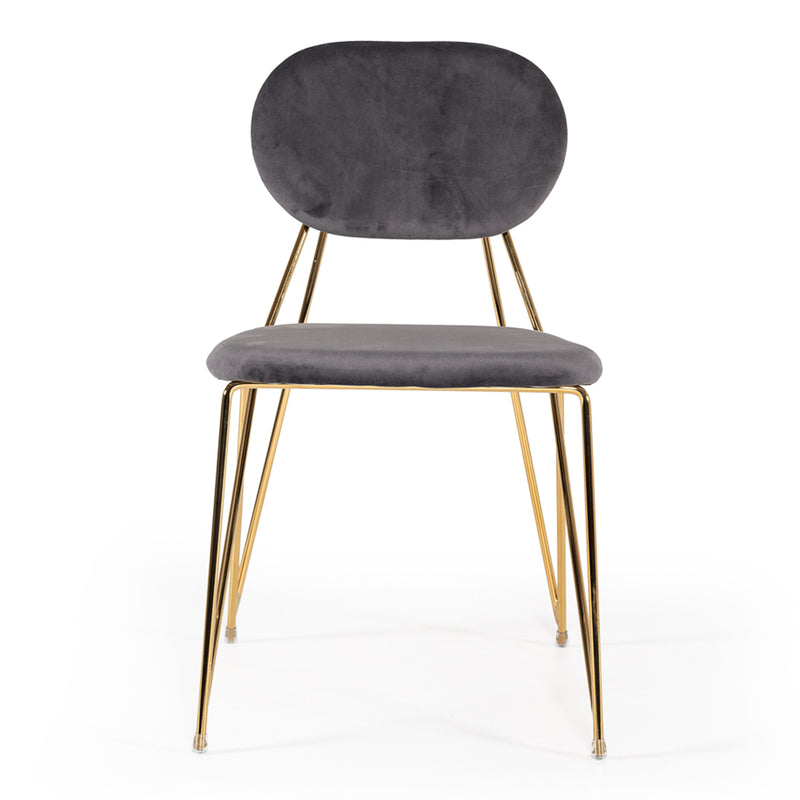 Carol Modern Grey Fabric Dining Chair (Set of 2) — view 4