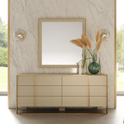 Cartier - Modern Beige Shagreen and Brushed Brass Dresser — view 2