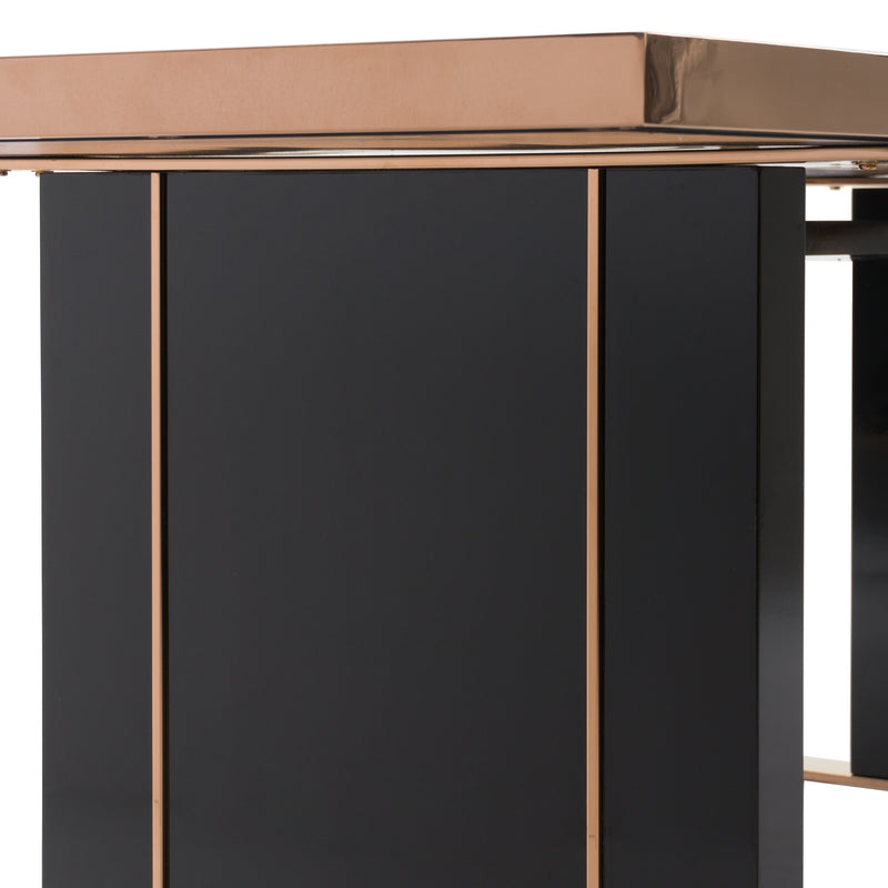 Cartier Modern Black & Rosegold Dining Table Set — view 3