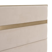 Cartier - Modern Beige Velvet + Brushed Brass 4-Piece Bedroom Set — view 3