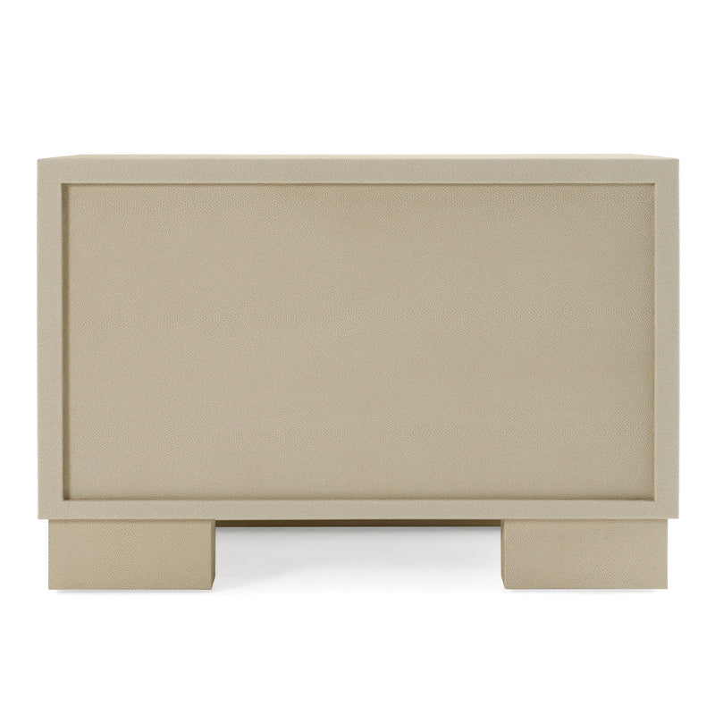 Cartier - Modern Beige Shagreen and Brushed Brass Nightstand — view 5