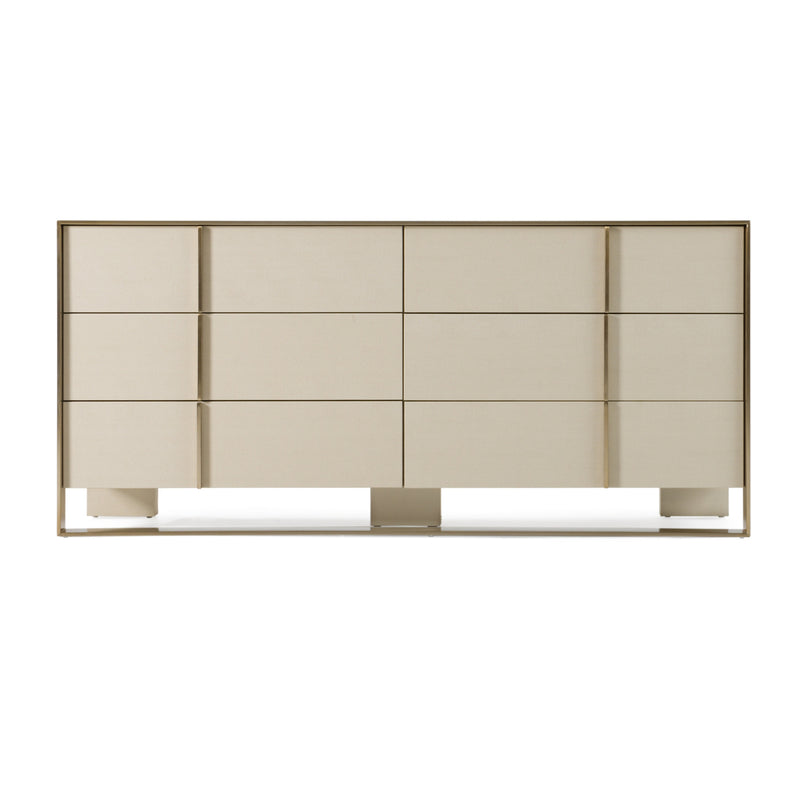 Cartier - Modern Beige Shagreen and Brushed Brass Dresser — view 3