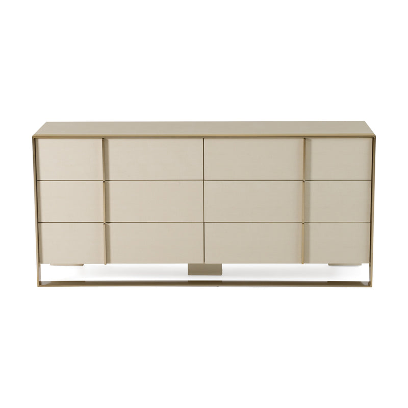 Cartier - Modern Beige Shagreen and Brushed Brass Dresser — view 4
