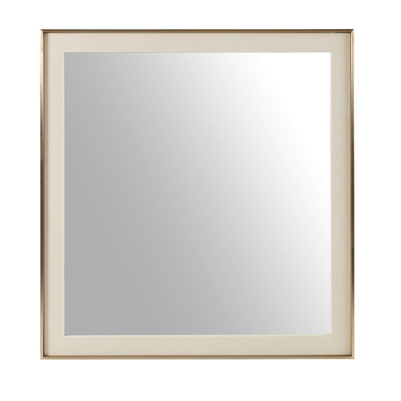 Cartier - Modern Beige Shagreen & Brushed Brass Mirror