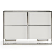 Cartier - Modern White + Stainless Steel Nightstand — view 4