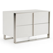 Cartier - Modern White + Stainless Steel Nightstand — view 5