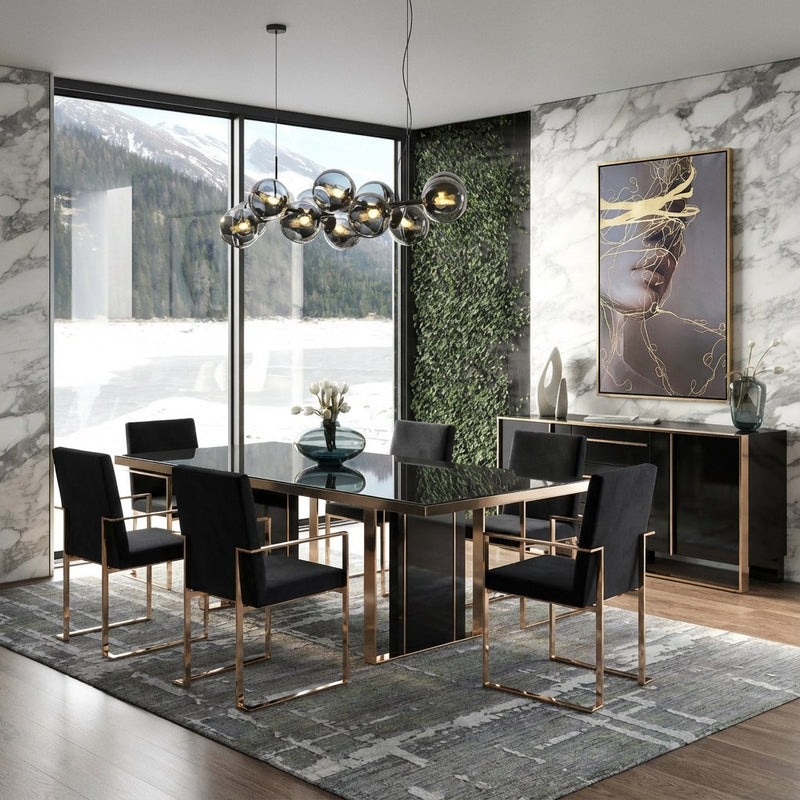 Cartier Modern Black & Rosegold Dining Table Set — view 5