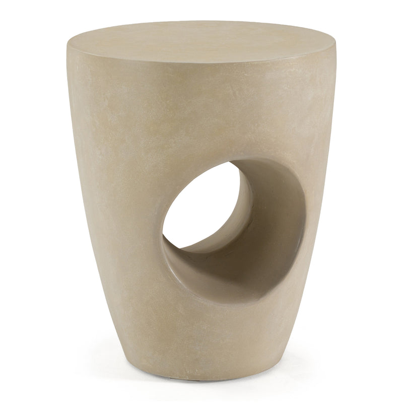 Carville - Modern Beige Fiberform Dining Stool/End Table — view 3