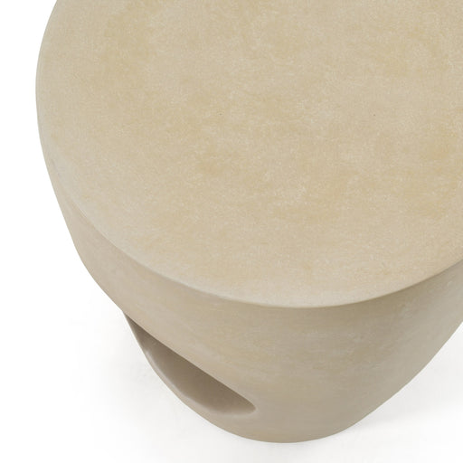 Carville - Modern Beige Fiberform Dining Stool/End Table — view 2