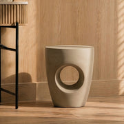 Carville - Modern Beige Fiberform Dining Stool/End Table — view 4