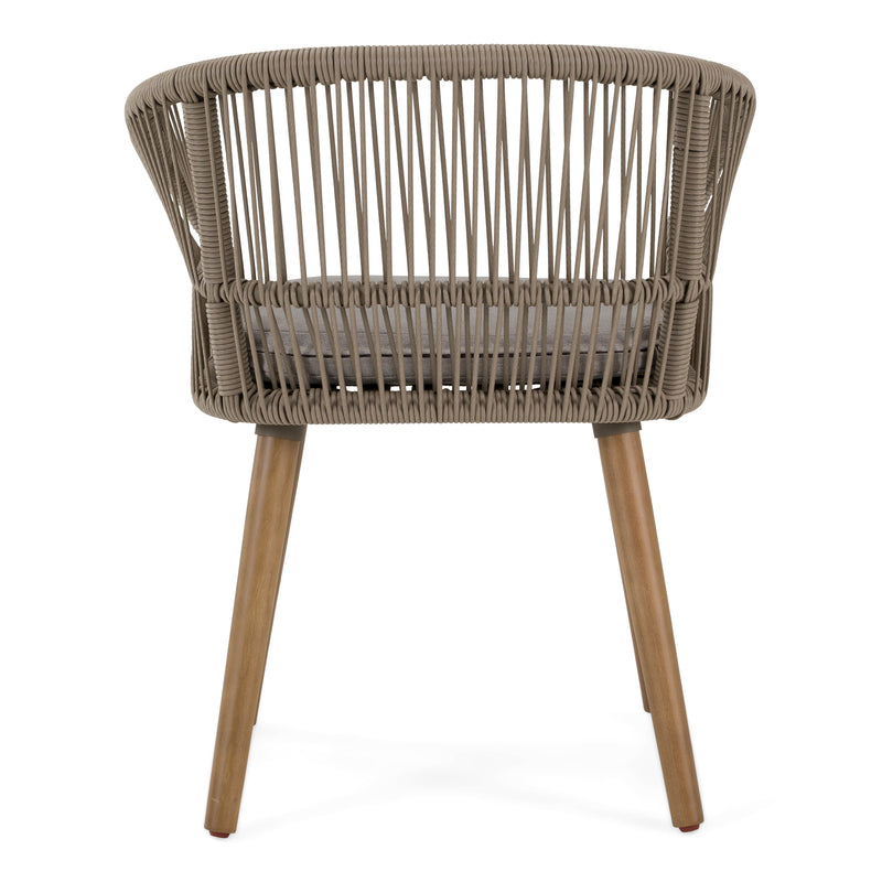 Cascais - Outdoor Light Grey Fabric + Eucalyptus Dining Chair (Set of 2) — view 4