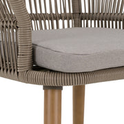 Cascais - Outdoor Grey + Faux Travertine + Eucalyptus Dining Table Set — view 4