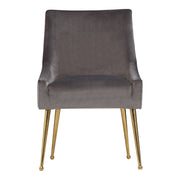 Castana Modern Grey Velvet & Gold Dining Chair (Set of 2) — view 5