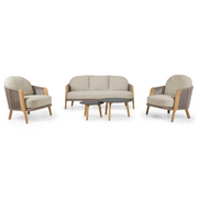 Cayman - Outdoor Beige + Teak Sofa Set — view 4