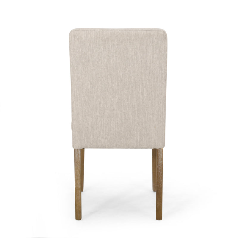 Contemporary Noble House dining chair with upholstered seat and tapered wooden legs, part of a stylish chair set.