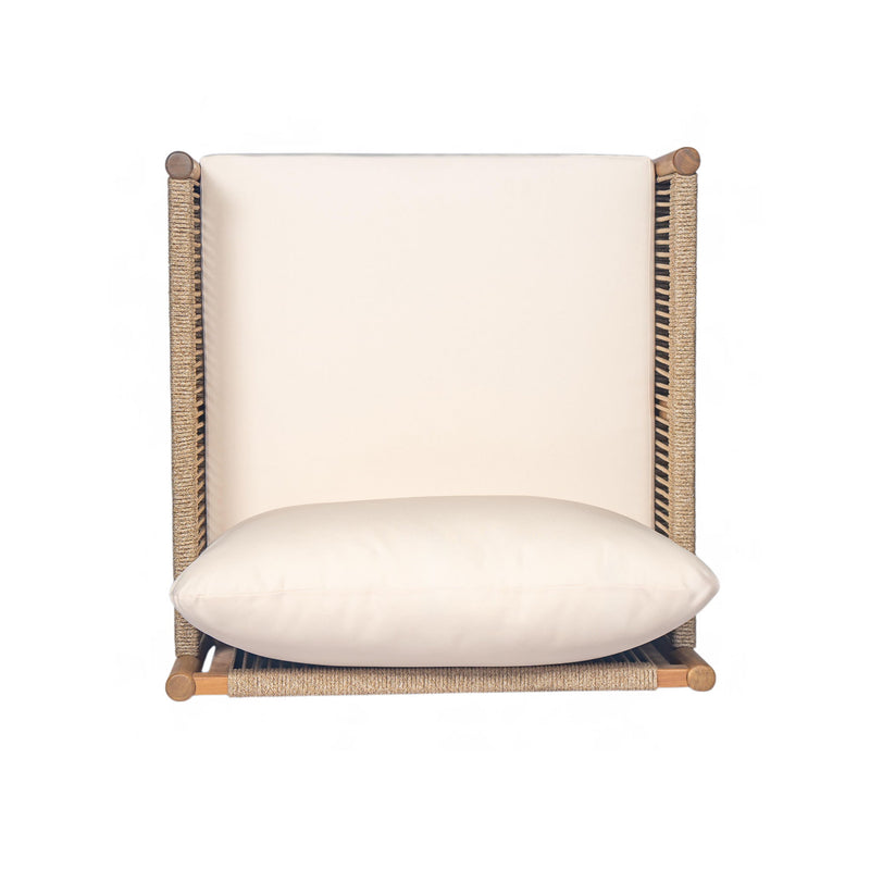 Modern Outdoor Woven Lounge Chair With Solid Wood Frame - Teak - R&R Furniture Gallery (Fountain Valley, CA)