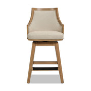Bahama - Cane High Back Swivel Counter Stool With Recessed Arms Textured Weave - Taupe Beige - R&R Furniture Gallery (Fountain Valley, CA)