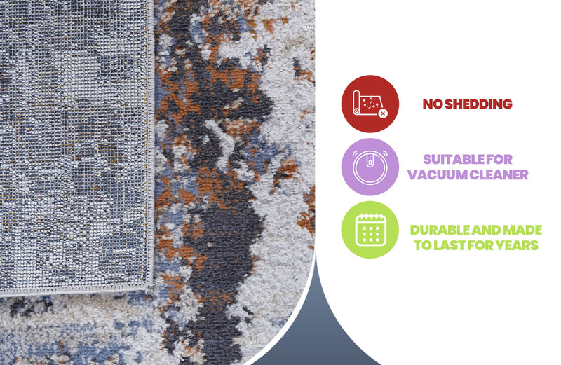 Payas - 8' X 10' Abstract Area Rug - Ivory / Blue - R&R Furniture Gallery (Fountain Valley, CA)