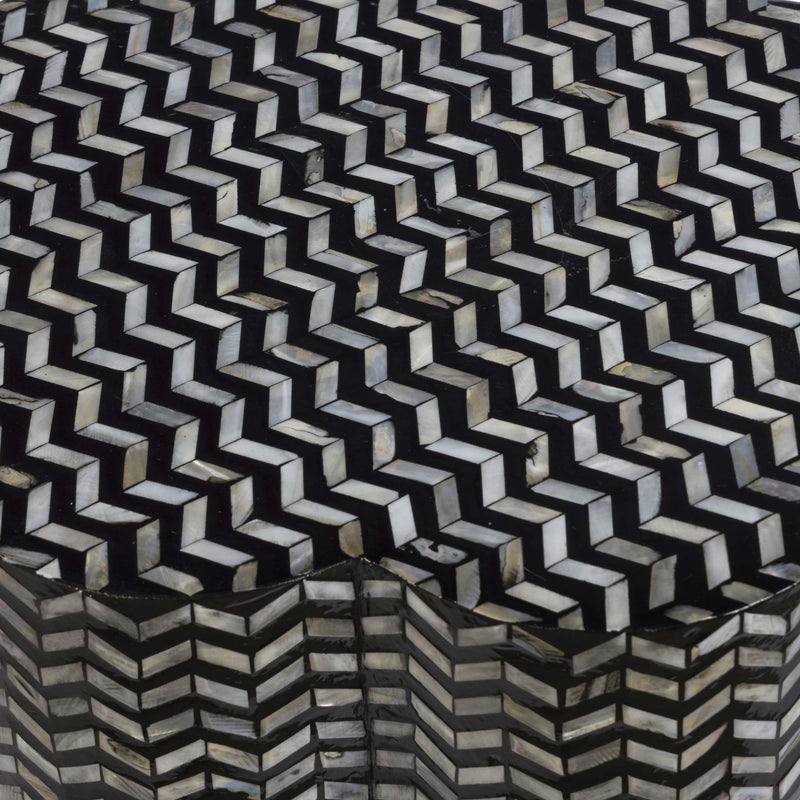 Mother Of Pearl Shell Side Table - Truffle