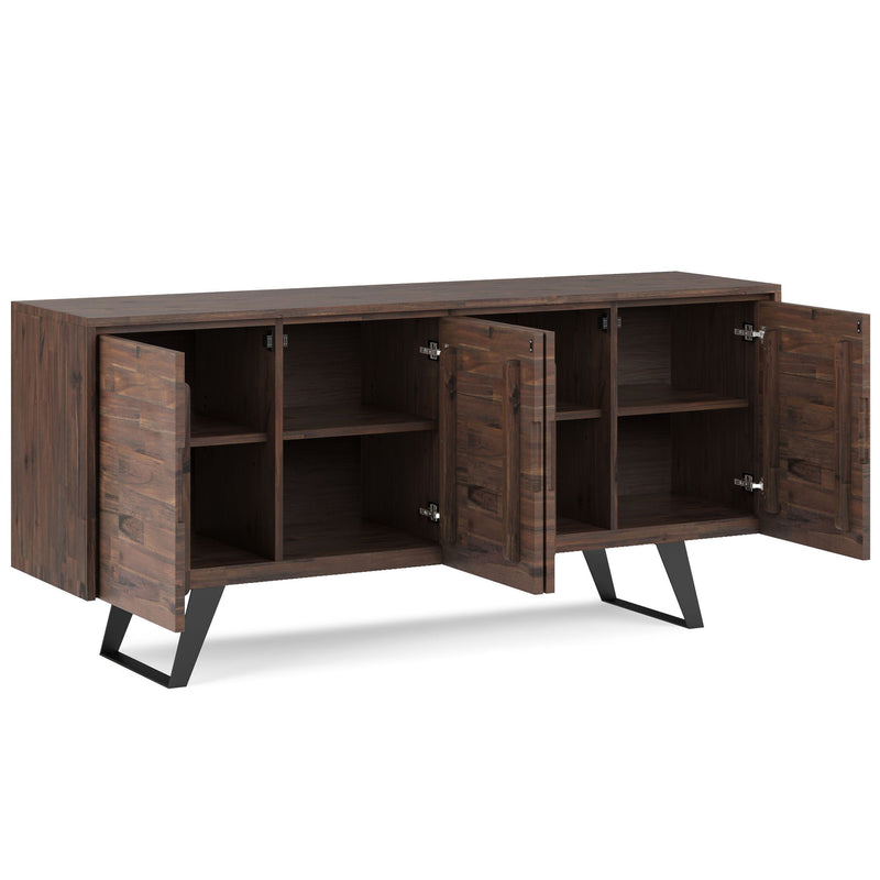 Lowry - Large 4 Door Sideboard Buffet - Distressed Charcoal Brown - R&R Furniture Gallery (Fountain Valley, CA)