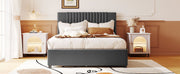 Upholstered Platform Bed With Drawers, Classic Headboard Design - R&R Furniture Gallery (Fountain Valley, CA)