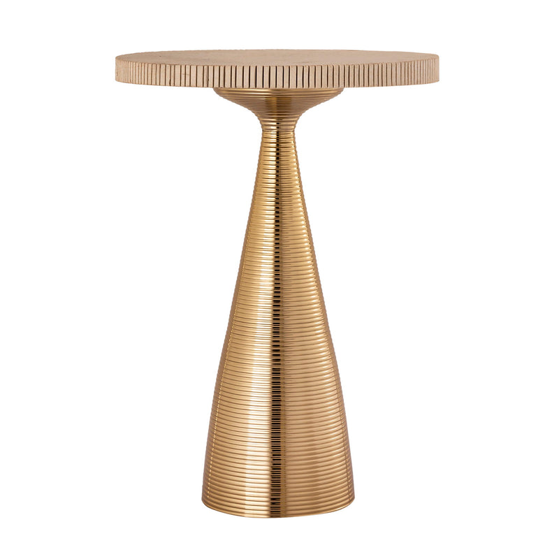 Celeste - Ribbed Side Table - Beige - R&R Furniture Gallery (Fountain Valley, CA)