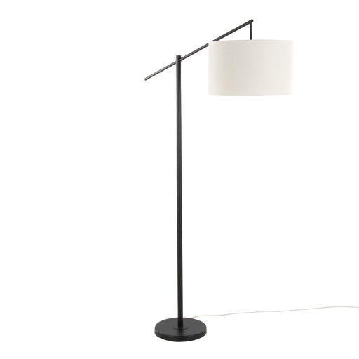 Lumi Source Casper contemporary floor lamp with a sleek design and adjustable arm standing on a modern floor.
