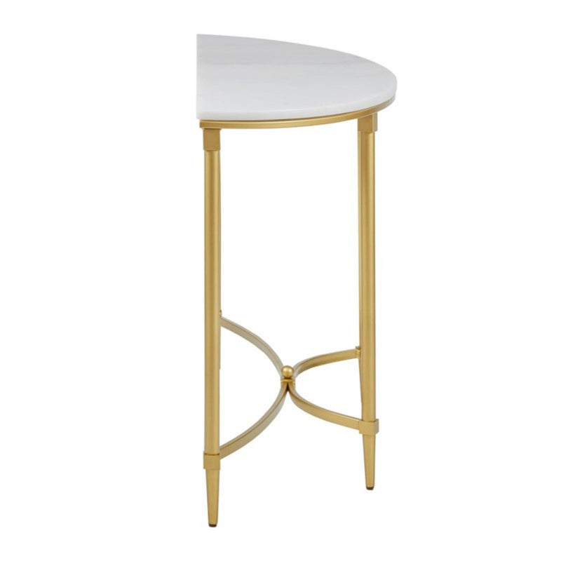 Bordeaux - Console Table - White / Gold - R&R Furniture Gallery (Fountain Valley, CA)