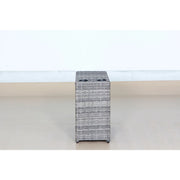 Gray mix Shick outdoor side table by LSI Patio Furniture with a modern, square design and sturdy metal frame.