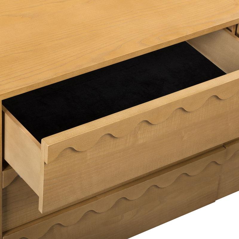 TOV Furniture Oodle 6 Drawer Dresser with sleek wood finish and modern design, featuring six spacious drawers for ample storage.