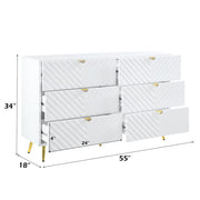 Gaines - 55" Dresser - White High Gloss - R&R Furniture Gallery (Fountain Valley, CA)