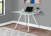 Computer Desk For Home Office, Laptop, Tempered Glass, Contemporary & Modern - White - R&R Furniture Gallery (Fountain Valley, CA)