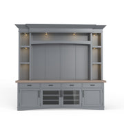 Americana Modern - TV Console with Hutch, Backpanel and LED Lights - R&R Furniture Gallery (Fountain Valley, CA)