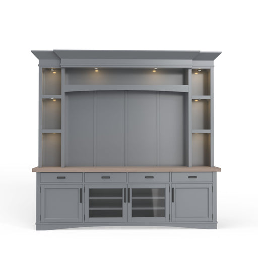 Americana Modern - TV Console with Hutch, Backpanel and LED Lights - R&R Furniture Gallery (Fountain Valley, CA)