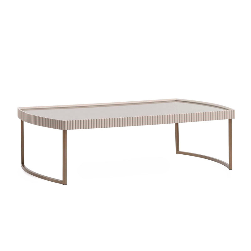 Lisbon - Cocktail Table - Silken Cream / Bronze - R&R Furniture Gallery (Fountain Valley, CA)