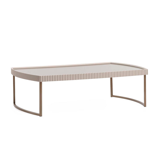 Lisbon - Cocktail Table - Silken Cream / Bronze - R&R Furniture Gallery (Fountain Valley, CA)