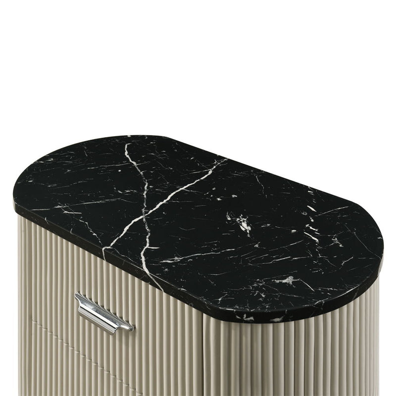 Travonte - Nightstand - Gray / Beige - R&R Furniture Gallery (Fountain Valley, CA)