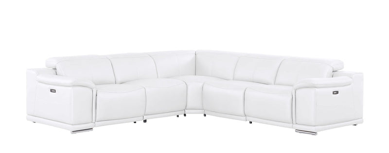 2679 - 5-Piece L-Shaped Power Reclining Sectional In Genuine Leather (3 Recliners)