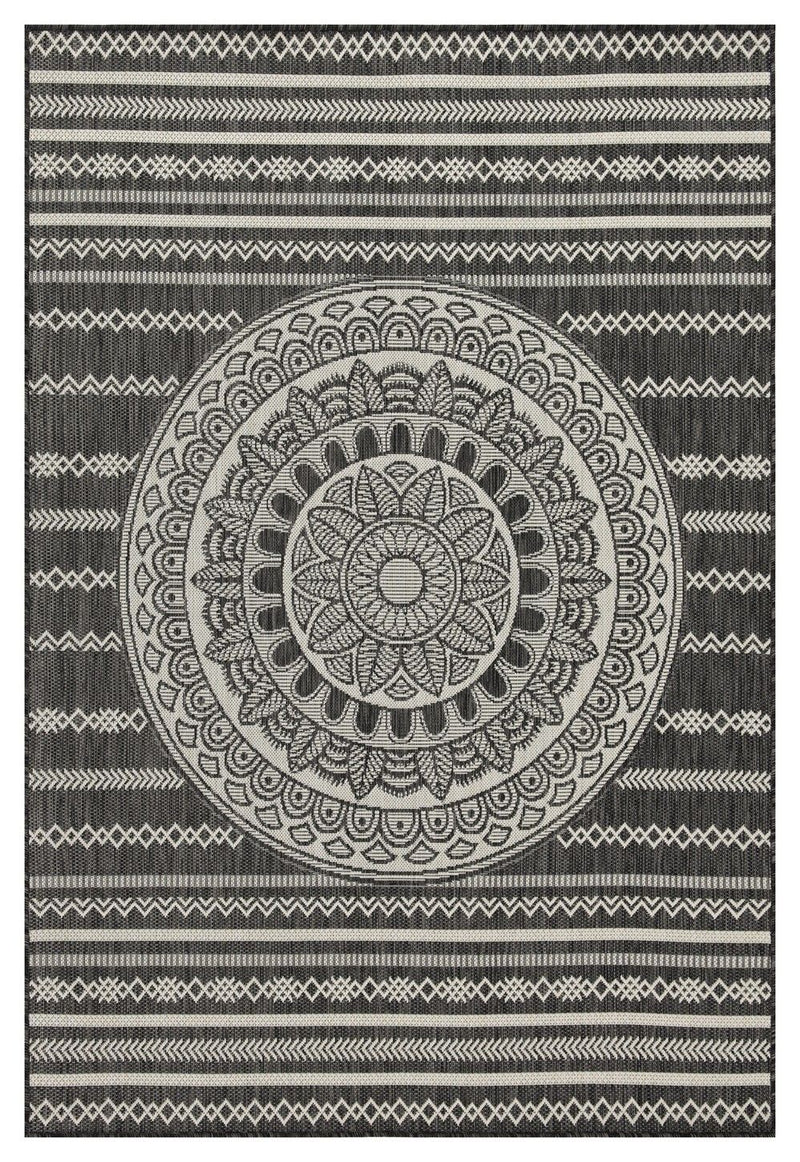 Sunshine - 5'3" X 7'3" Indoor, Outdoor Area Rug - Anthracite - Polypropylene - R&R Furniture Gallery (Fountain Valley, CA)