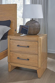 Sherbana - Two Drawer Night Stand - Light Brown - R&R Furniture Gallery (Fountain Valley, CA)