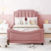 Upholstered Daybed With Classic Stripe Shaped Headboard - R&R Furniture Gallery (Fountain Valley, CA)