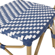 Outdoor Rattan And Aluminum French Armless Bistro Chairs Set - Navy Blue - R&R Furniture Gallery (Fountain Valley, CA)