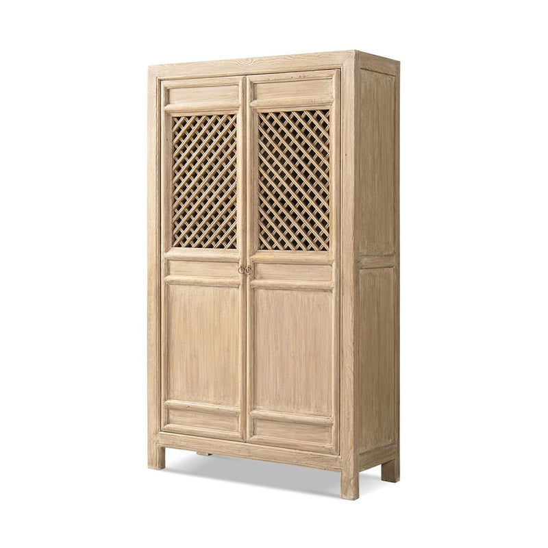 Jennifer Taylor Home Arden 2-door natural wood bookcase storage cabinet with sleek accent design and functional storage space.