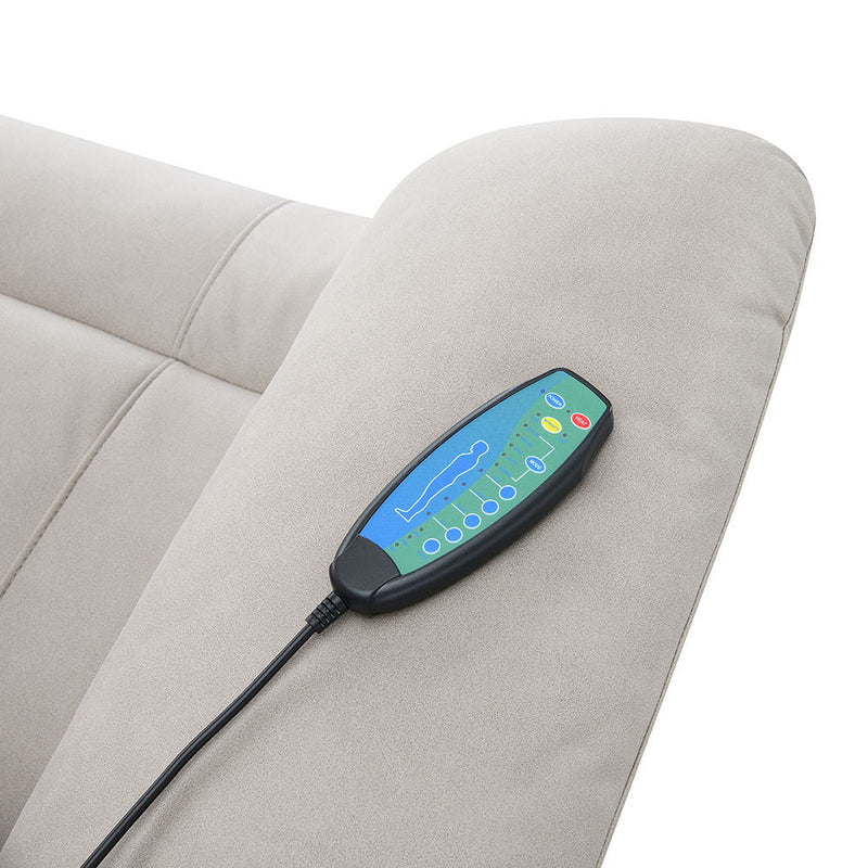 Chriki - Power Recliner With Lift & Heating & Massage - Beige Chenille & Black - R&R Furniture Gallery (Fountain Valley, CA)