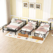 Full Over Twin-Twin Triple Bunk Bed With Drawers And Staircase - Black - R&R Furniture Gallery (Fountain Valley, CA)