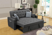 William - Sleeper Sofa With 2 USB Charging Ports And 4 Accent Pillows - Gray - R&R Furniture Gallery (Fountain Valley, CA)