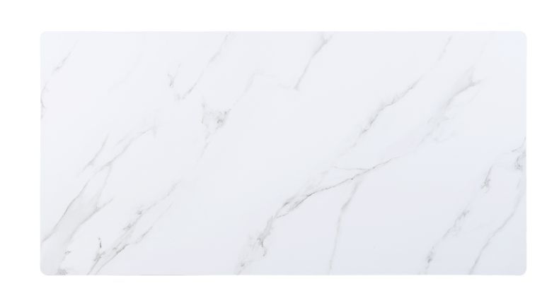 Caspian - Dining Table - White Printed Faux Marble Top & Black - R&R Furniture Gallery (Fountain Valley, CA)