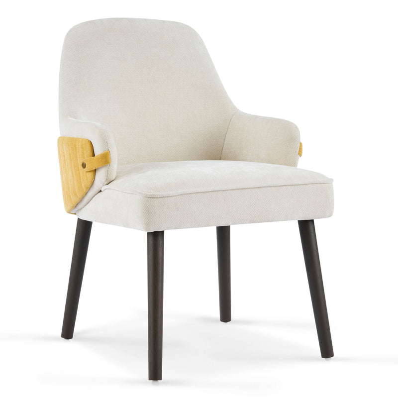 Indoor Dining Chair (Set of 2) With Sturdy Frame - Beige / Yellow - R&R Furniture Gallery (Fountain Valley, CA)