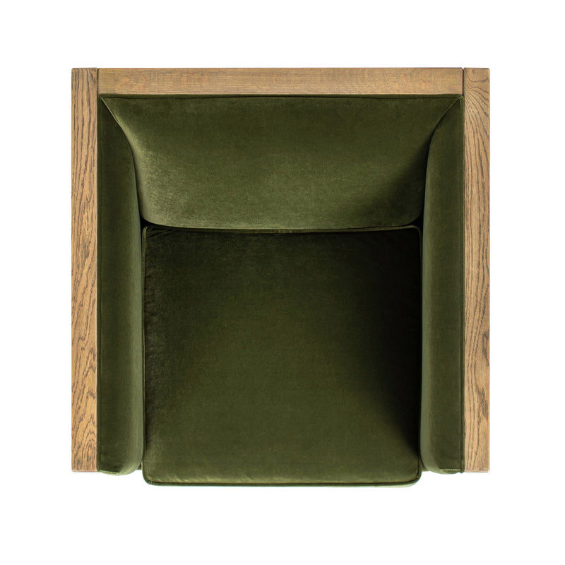 Georgia - Cane Tuxedo Armchair - Olive Green - R&R Furniture Gallery (Fountain Valley, CA)